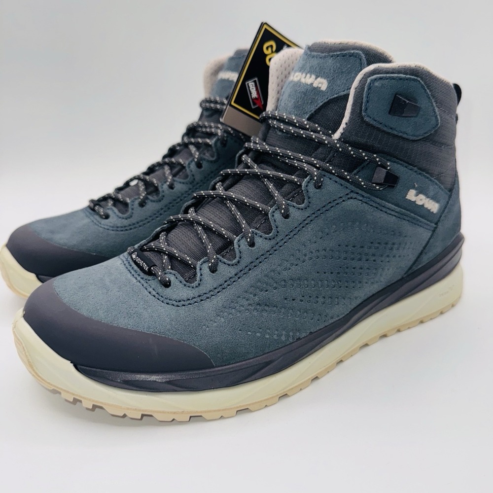 Lowa Malta GTX Mid Boots Women's Size 7.5 Denim Blue Leather‎ Goretex